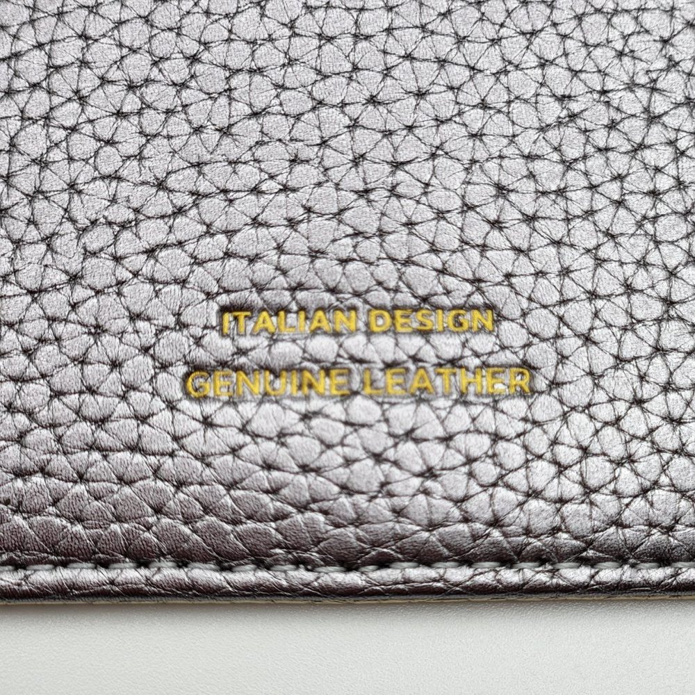 Campo Marzio Roma Leather Wallet Two Toned Gold/Gun Metal NWT with original box - Picture 5 of 8